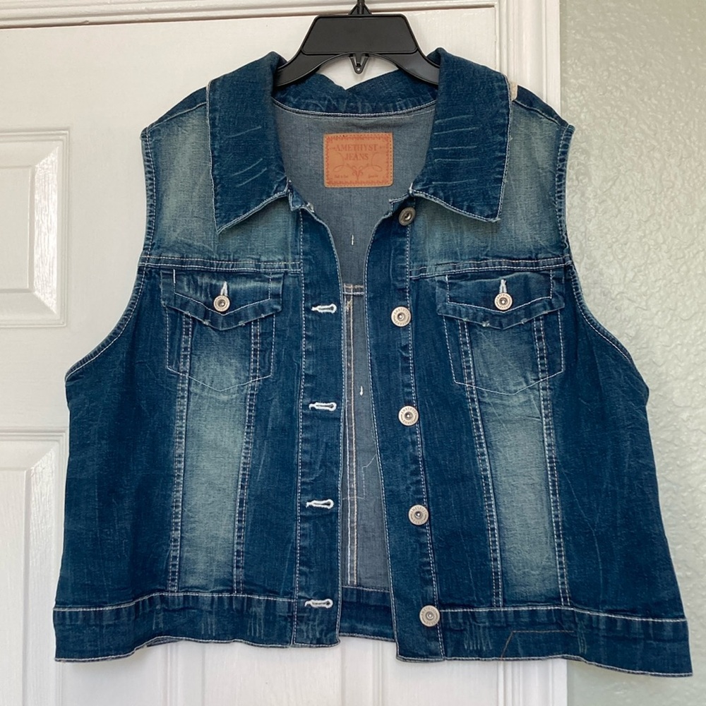 Amethyst Jeans Jean Jacket Vest Ladies Sz 2X